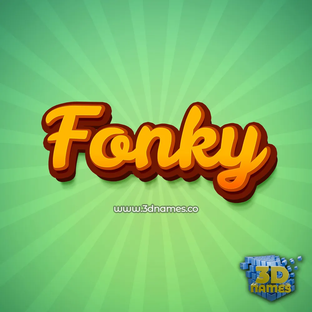 fonky in Green Rays style - 3D name wallpaper