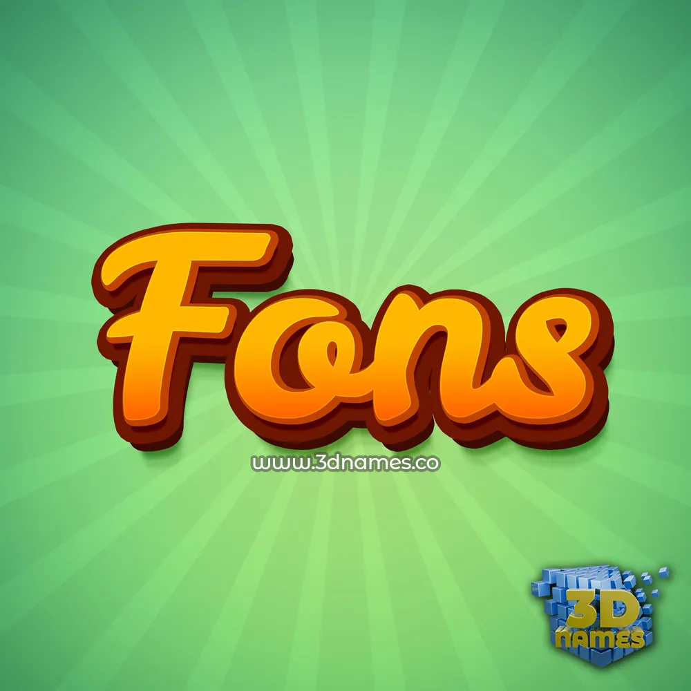 fons in Green Rays style - 3D name wallpaper