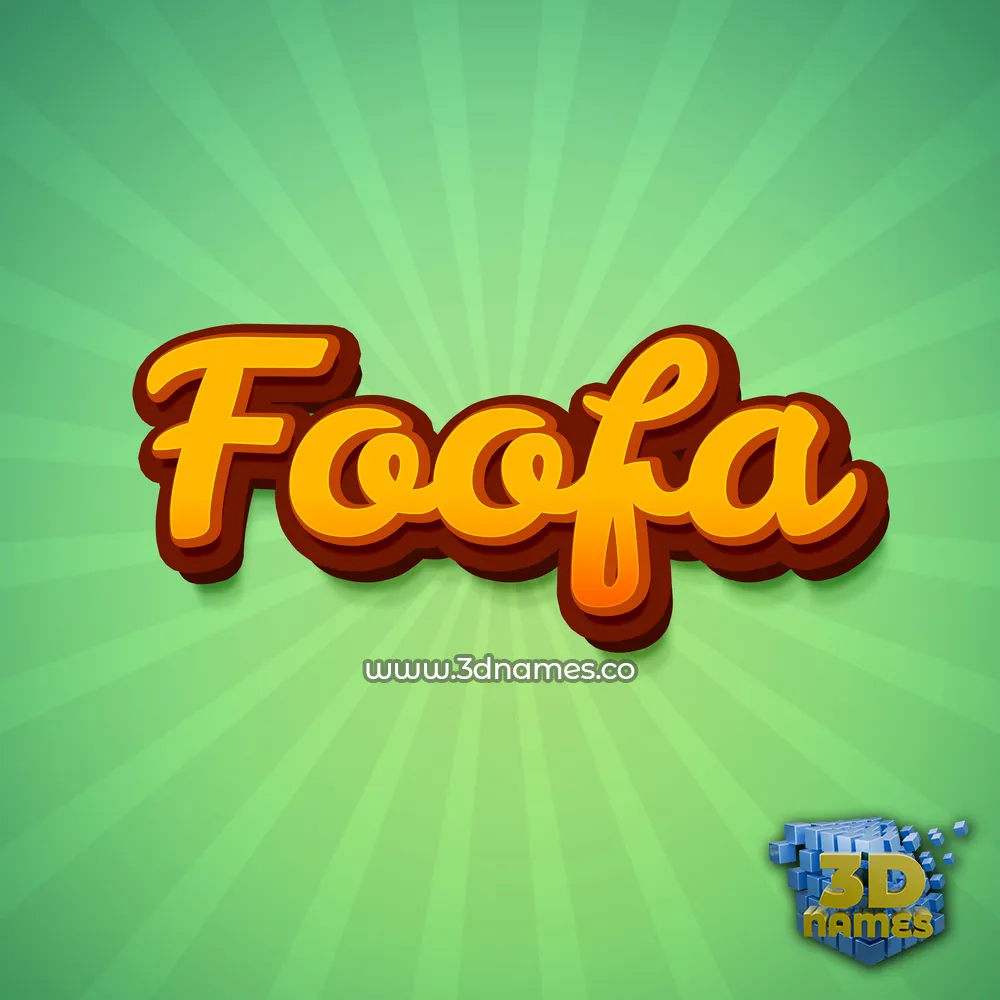 foofa in Green Rays style - 3D name wallpaper