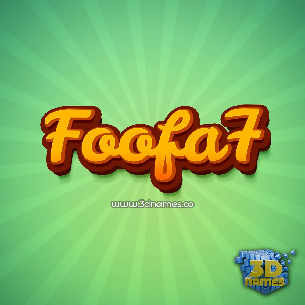 foofa7 in Green Rays style - 3D name wallpaper