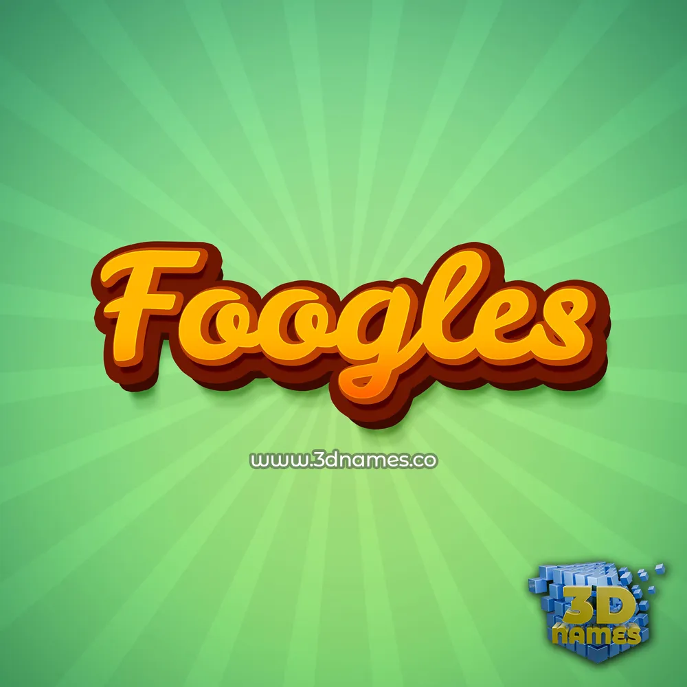foogles in Green Rays style - 3D name wallpaper