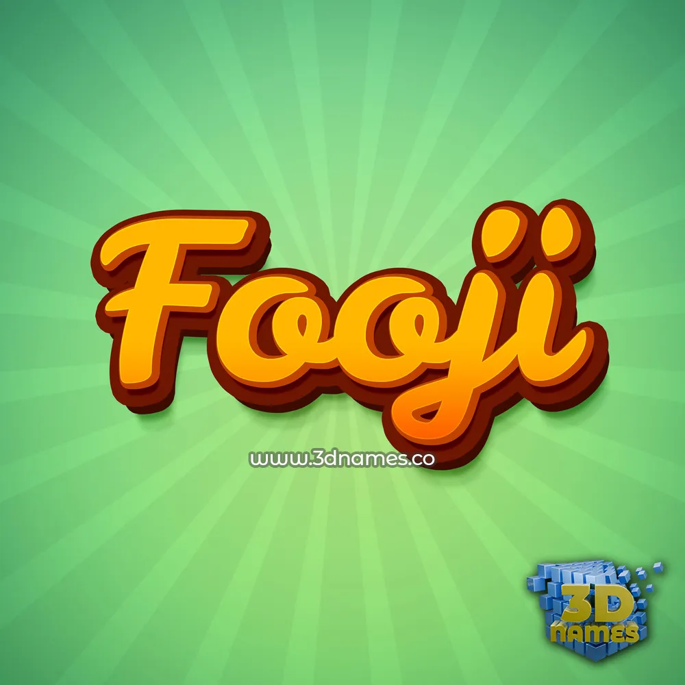 fooji in Green Rays style - 3D name wallpaper