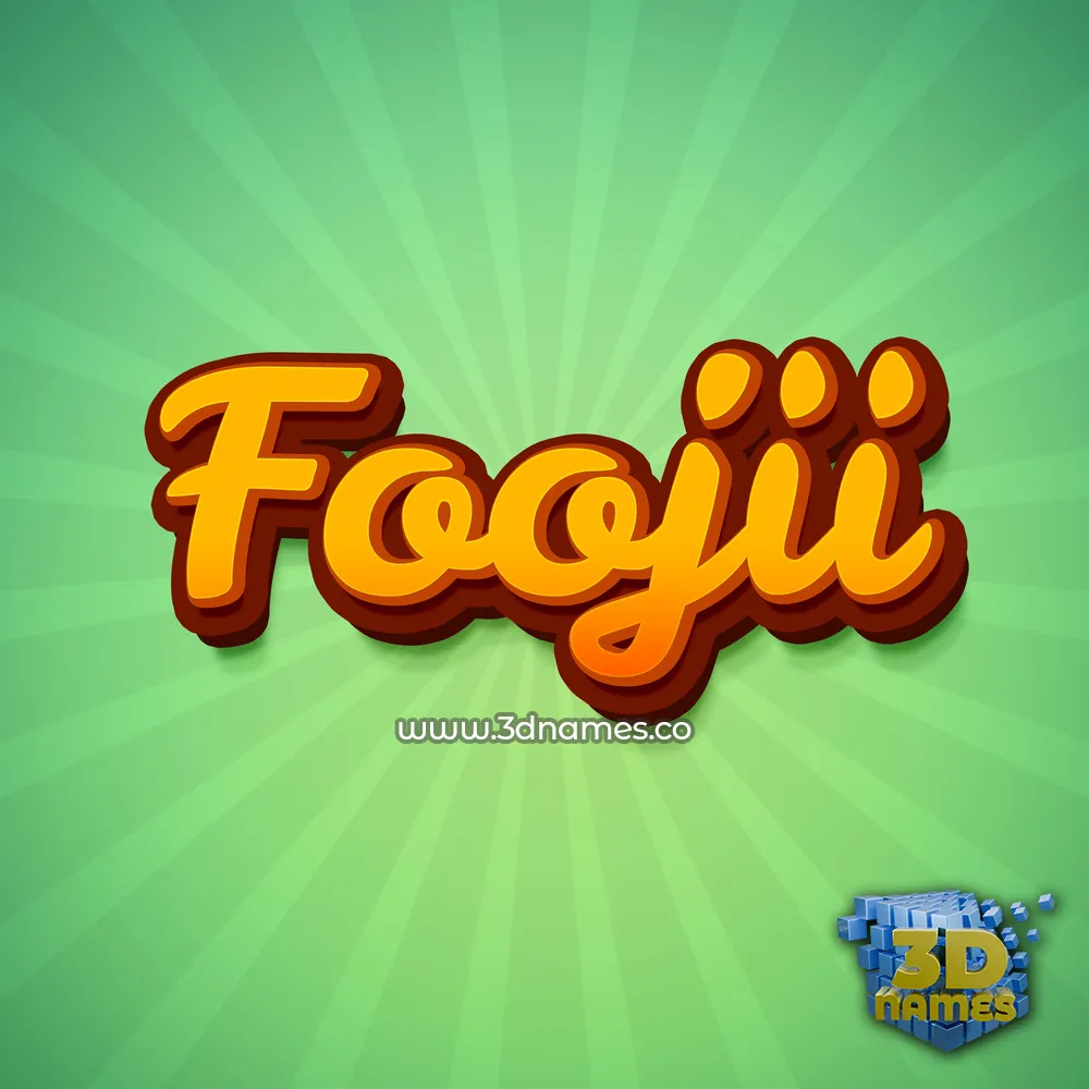 foojii in Green Rays style - 3D name wallpaper
