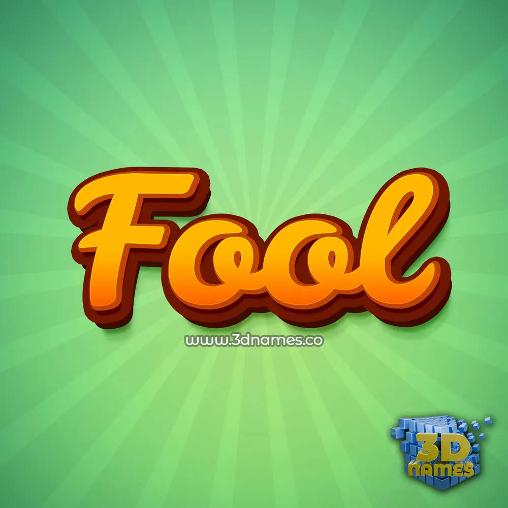fool in Green Rays style - 3D name wallpaper
