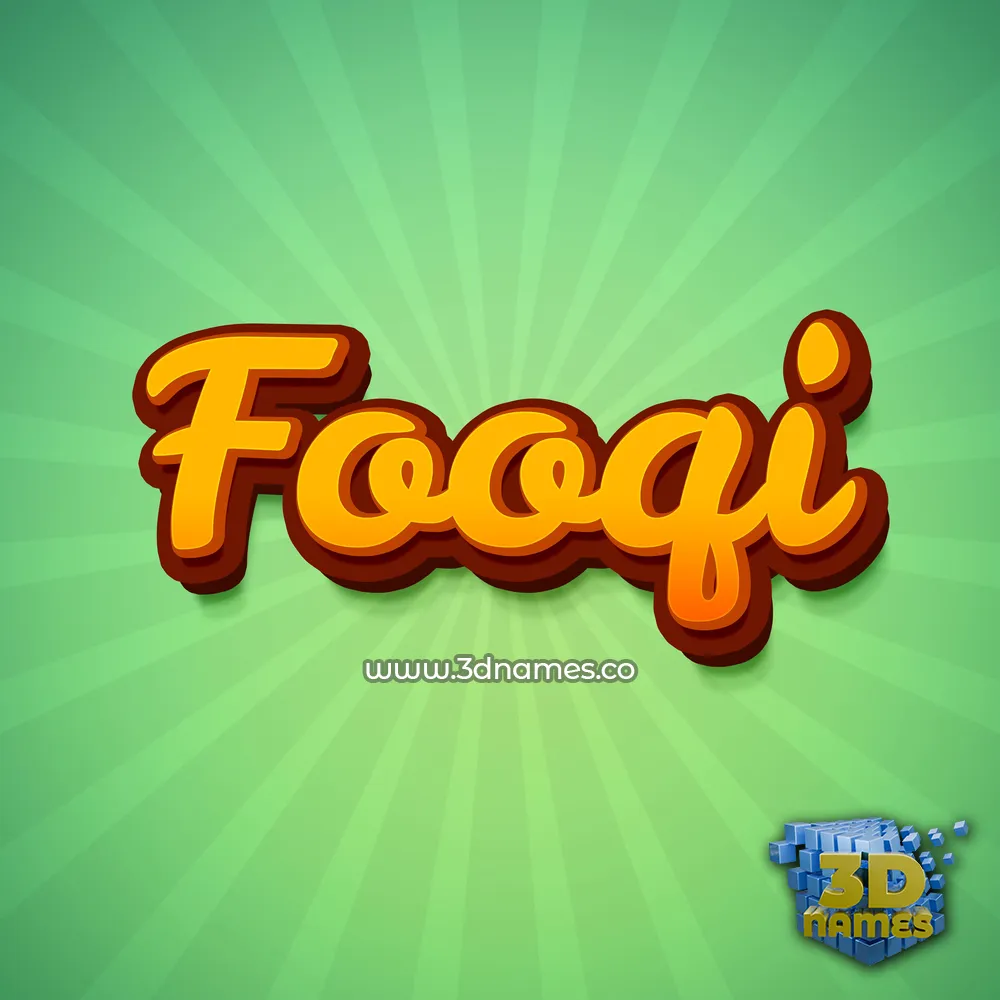 fooqi in Green Rays style - 3D name wallpaper