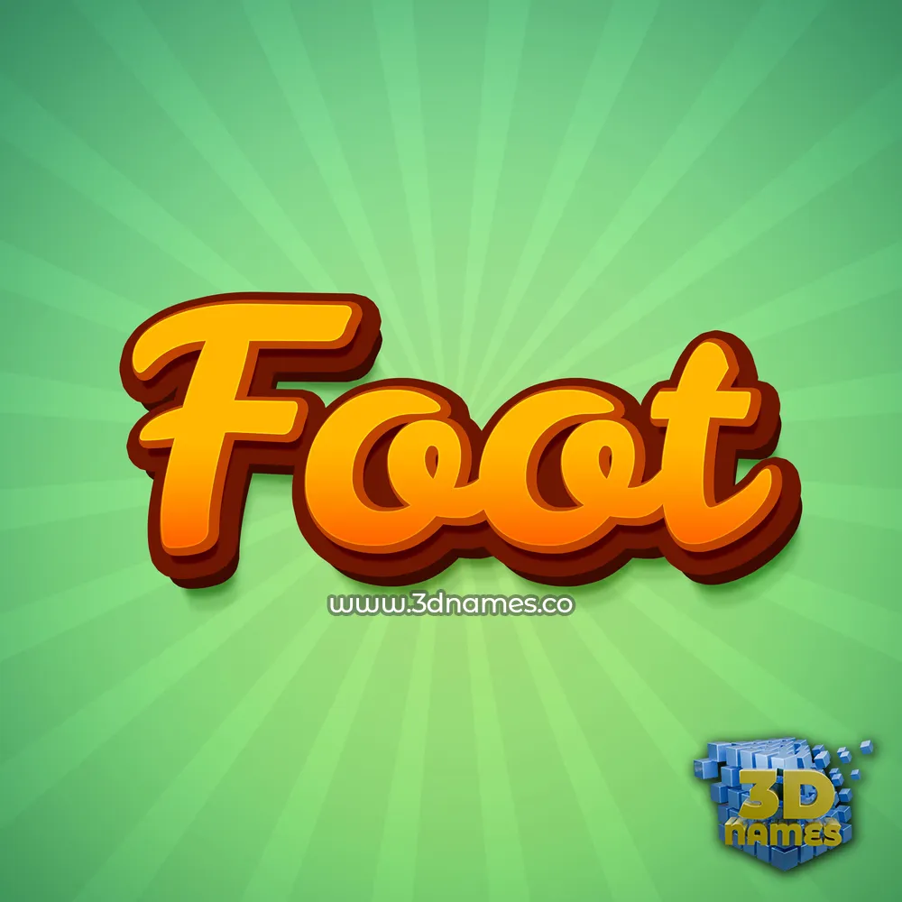 foot in Green Rays style - 3D name wallpaper
