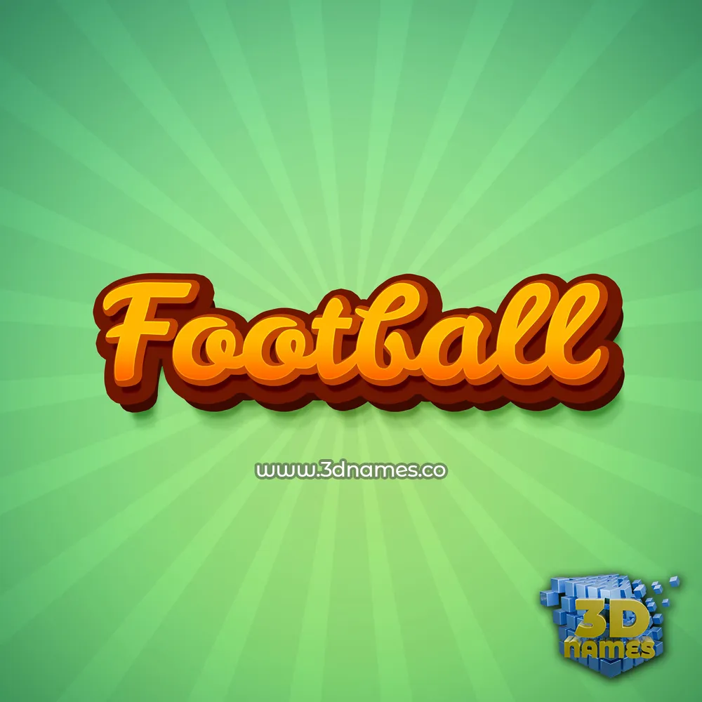 football in Green Rays style - 3D name wallpaper