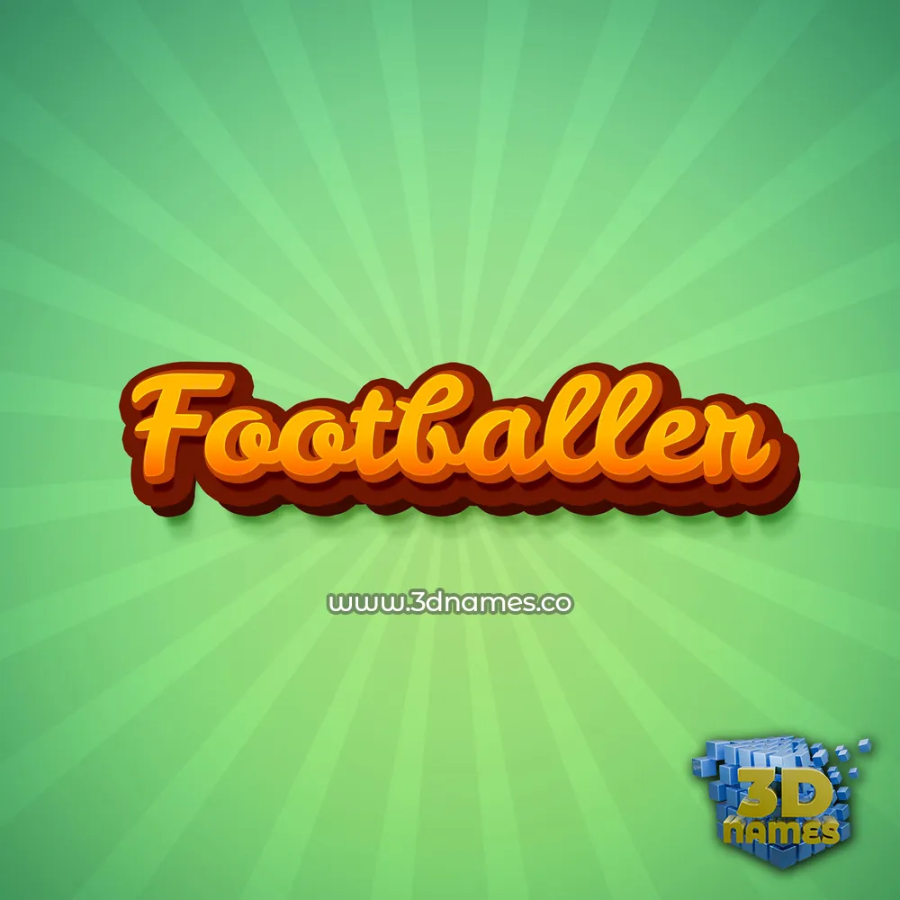 footballer in Green Rays style - 3D name wallpaper