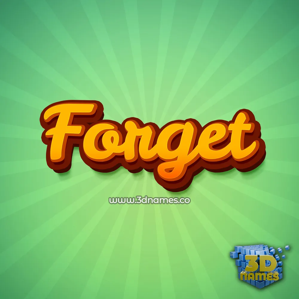 forget in Green Rays style - 3D name wallpaper