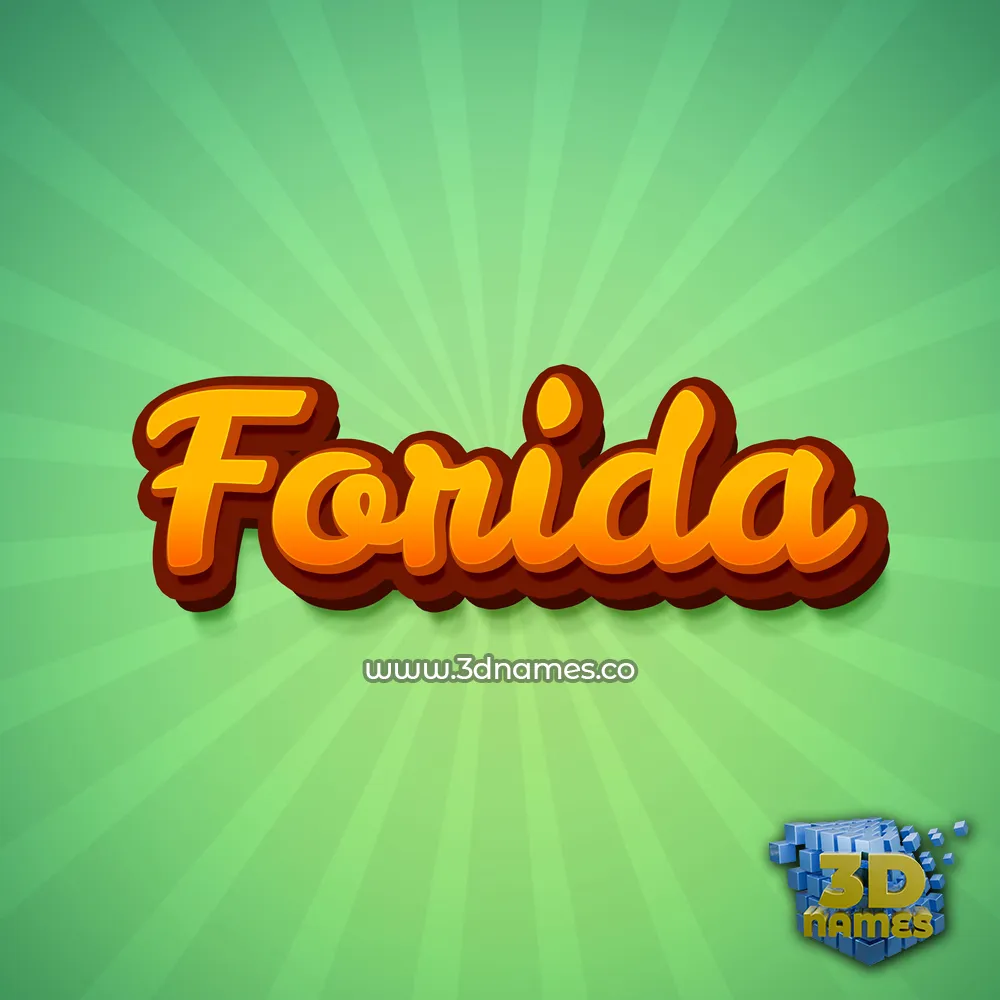 forida in Green Rays style - 3D name wallpaper