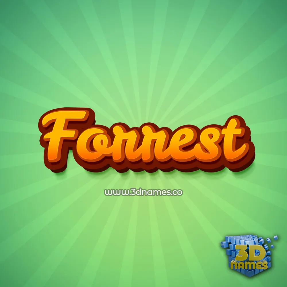 forrest in Green Rays style - 3D name wallpaper