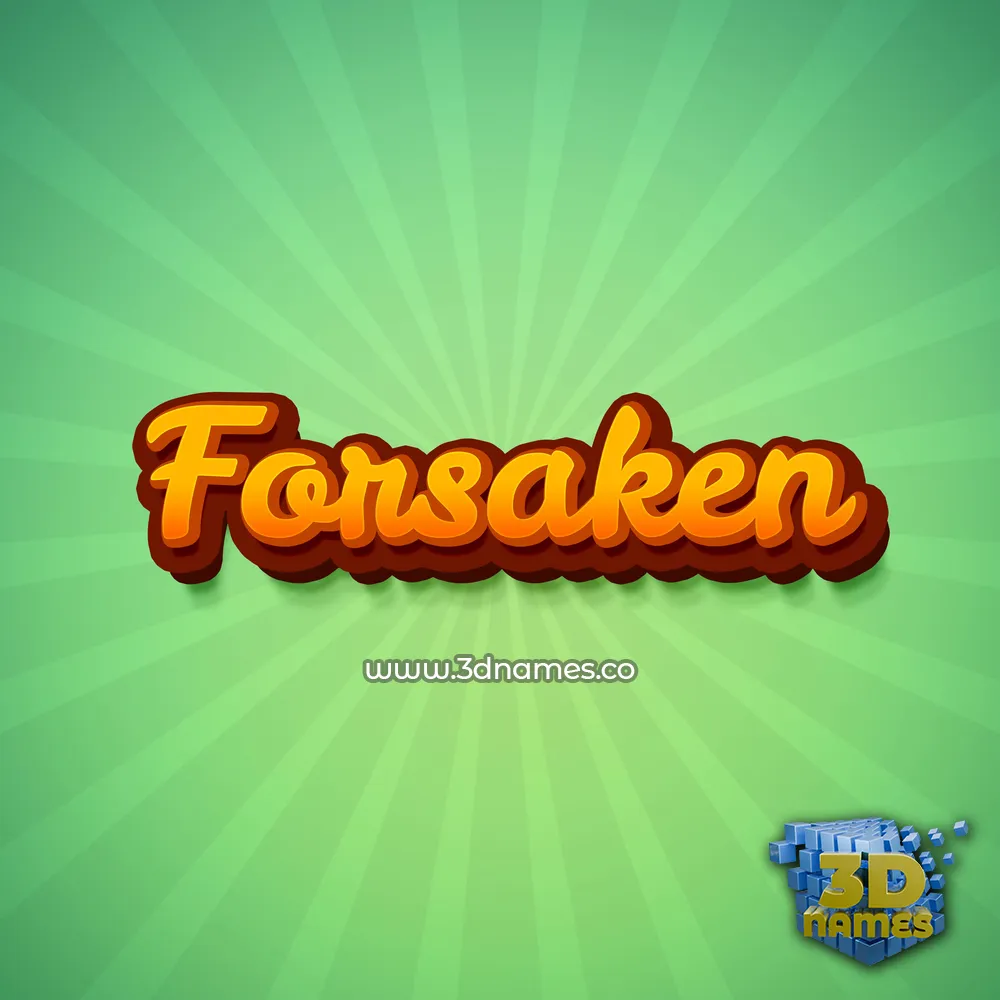 forsaken in Green Rays style - 3D name wallpaper