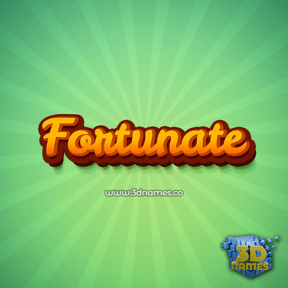 fortunate in Green Rays style - 3D name wallpaper