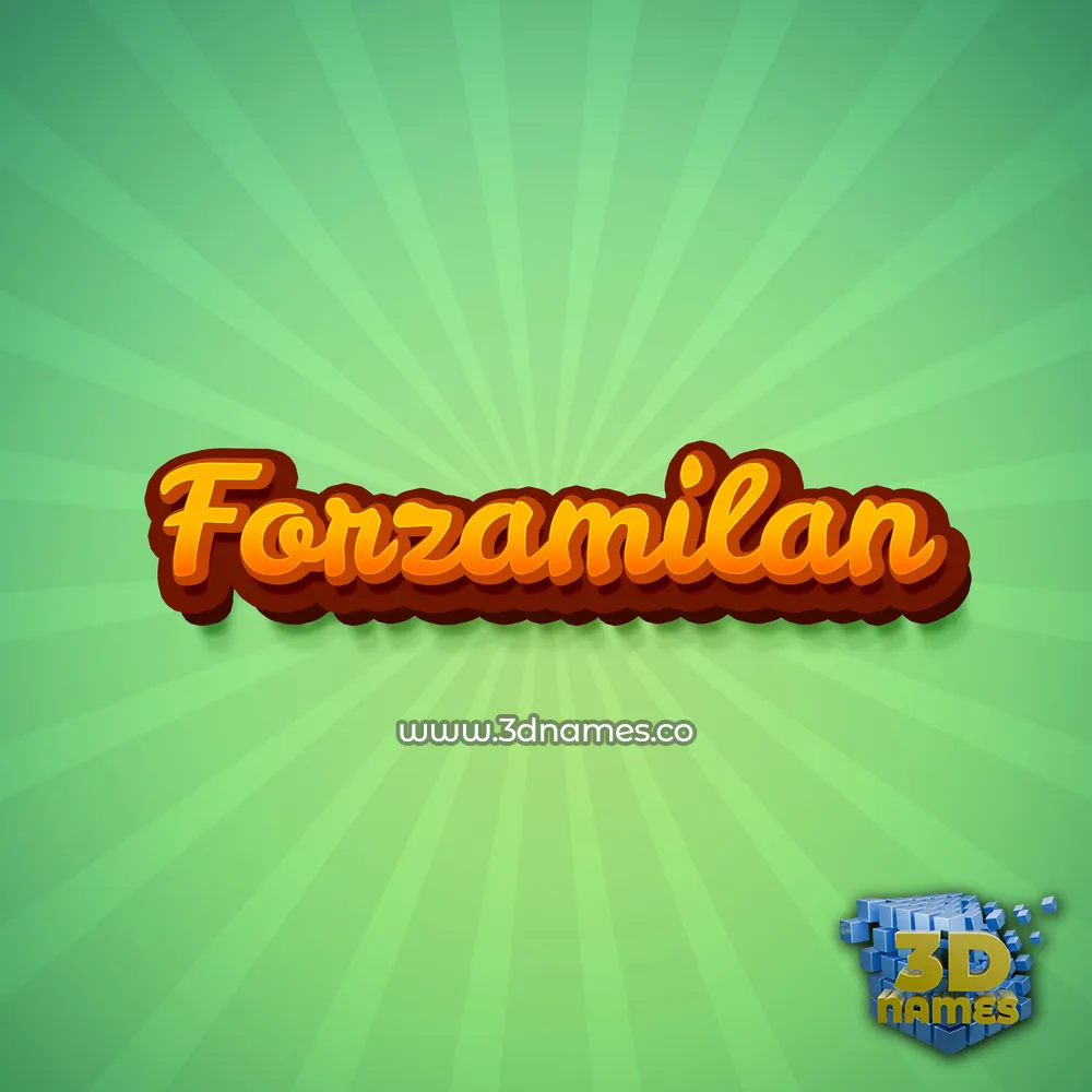 forzamilan in Green Rays style - 3D name wallpaper