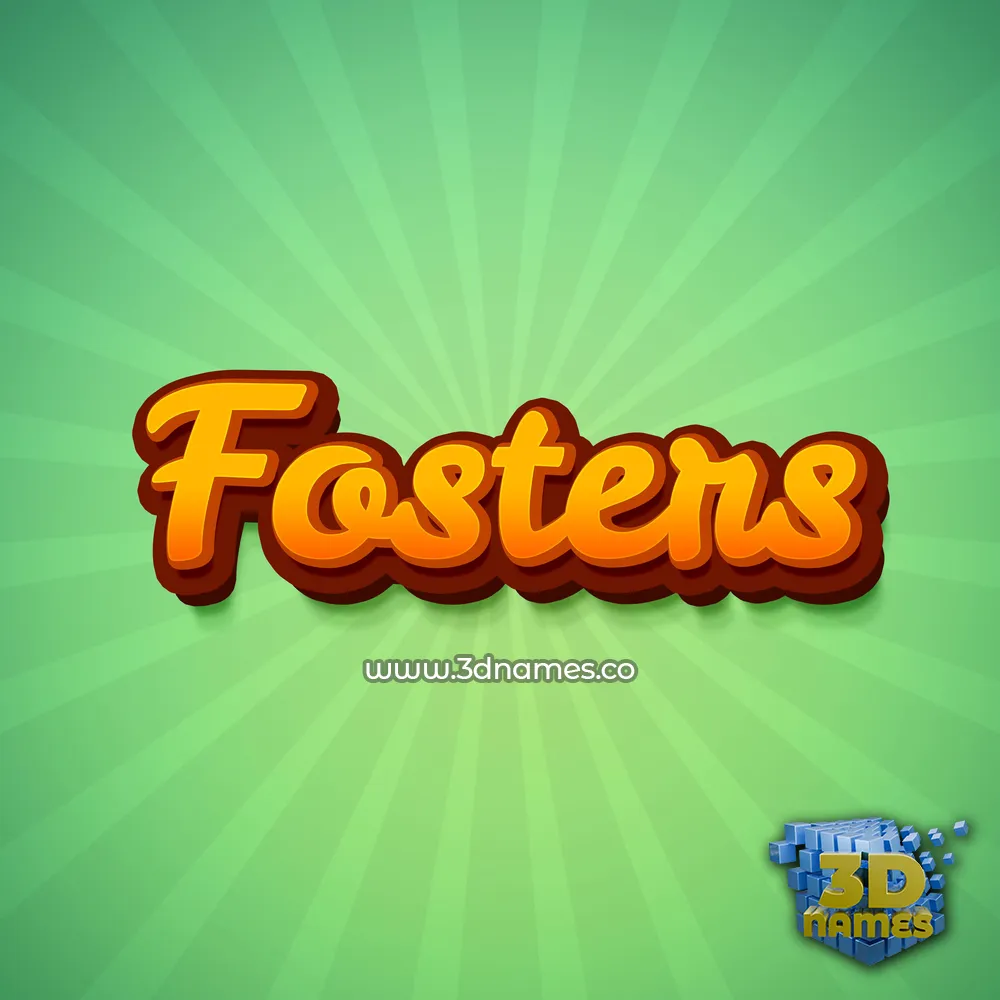 fosters in Green Rays style - 3D name wallpaper