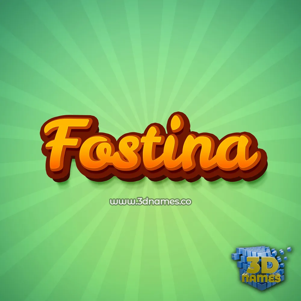 fostina in Green Rays style - 3D name wallpaper