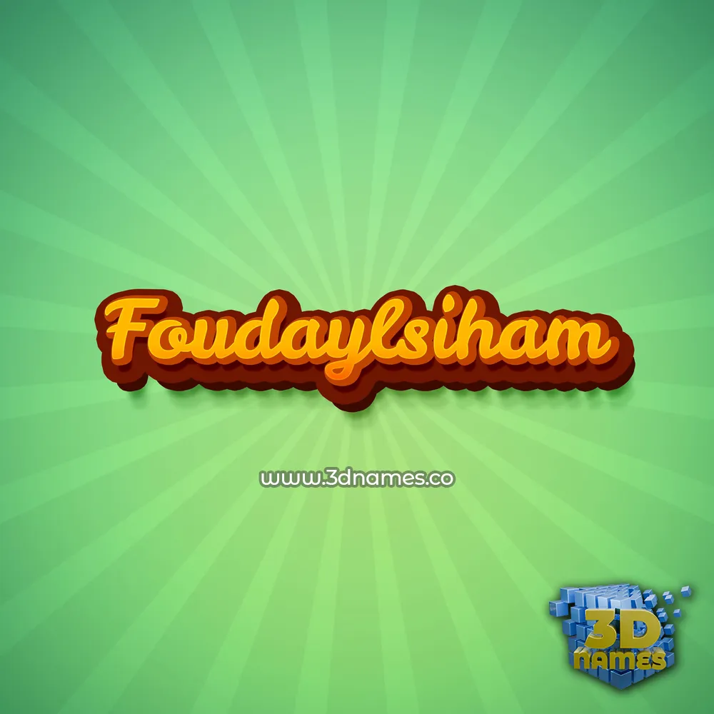 foudaylsiham in Green Rays style - 3D name wallpaper