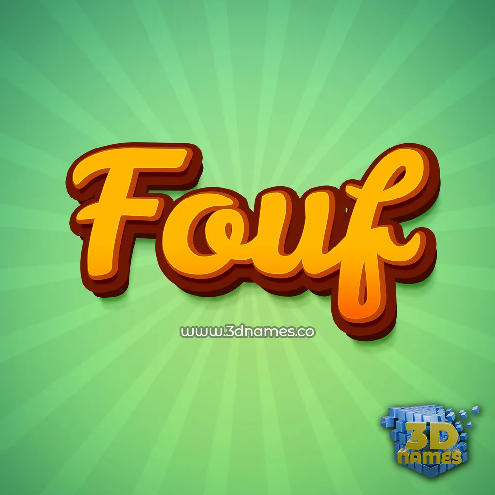 fouf in Green Rays style - 3D name wallpaper