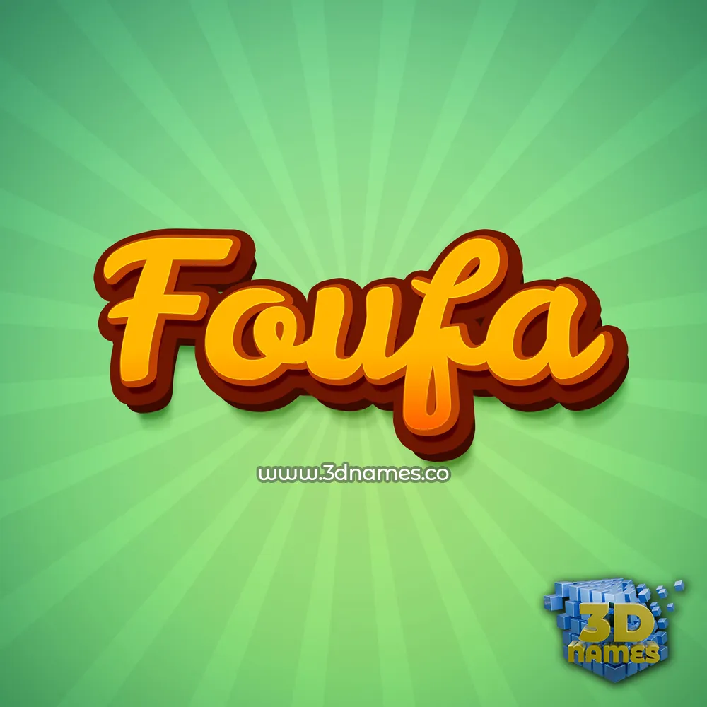 foufa in Green Rays style - 3D name wallpaper