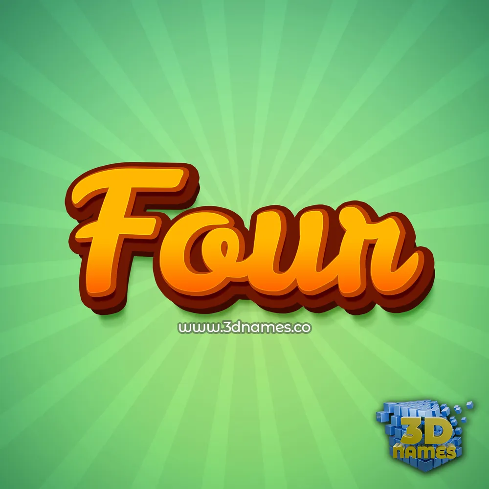 four in Green Rays style - 3D name wallpaper