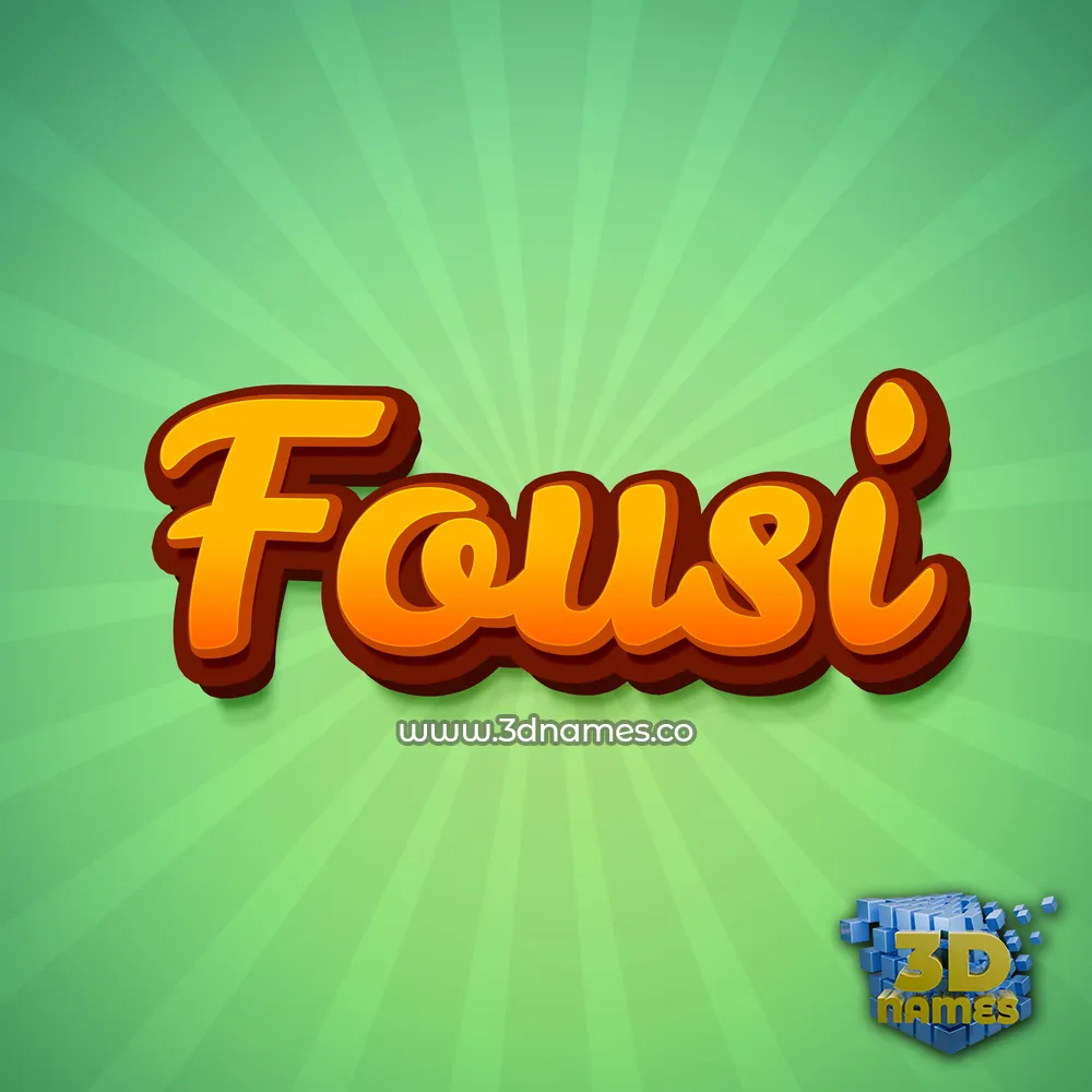 fousi in Green Rays style - 3D name wallpaper