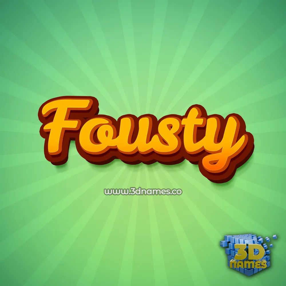 fousty in Green Rays style - 3D name wallpaper