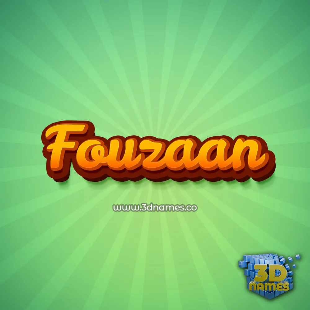 fouzaan in Green Rays style - 3D name wallpaper