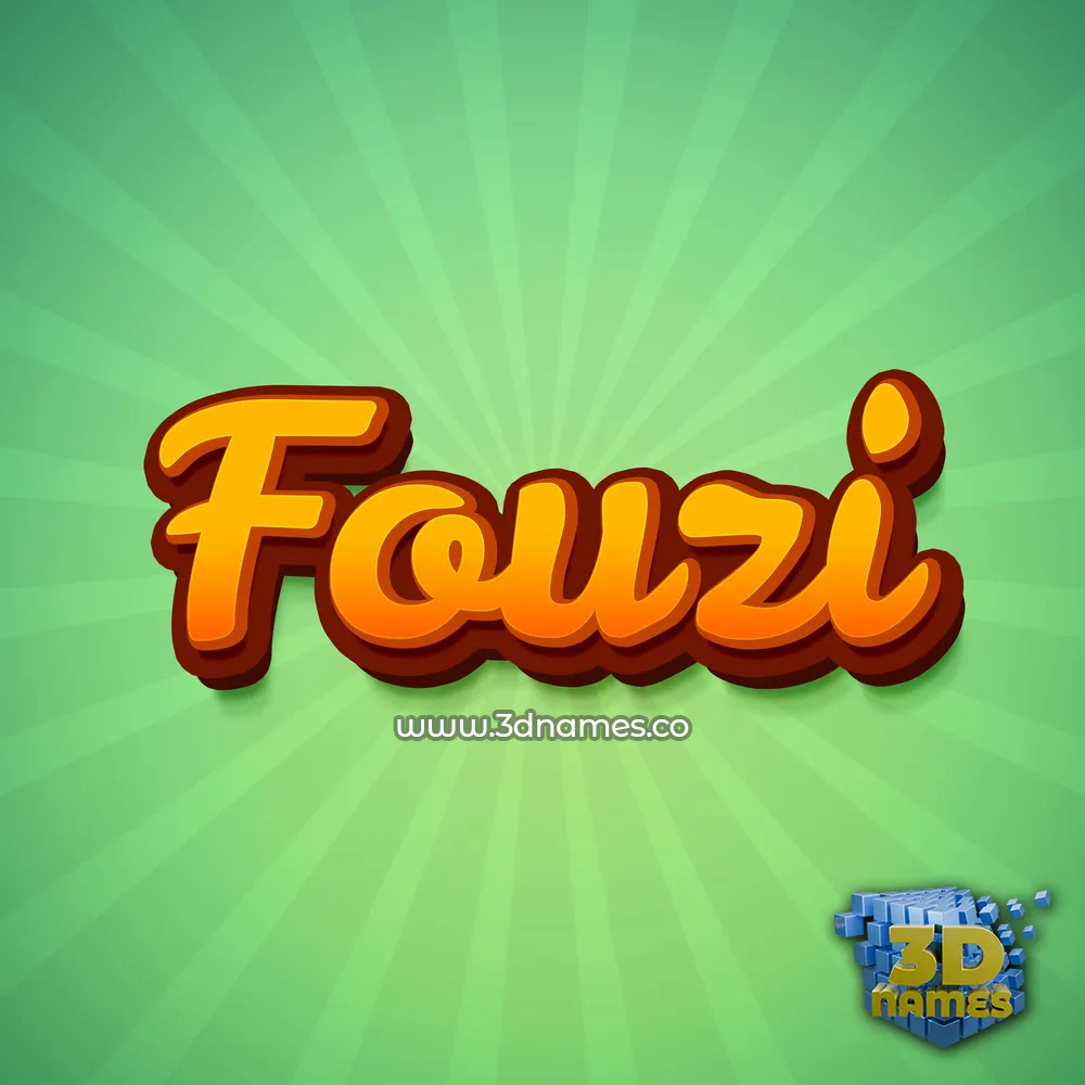 fouzi in Green Rays style - 3D name wallpaper