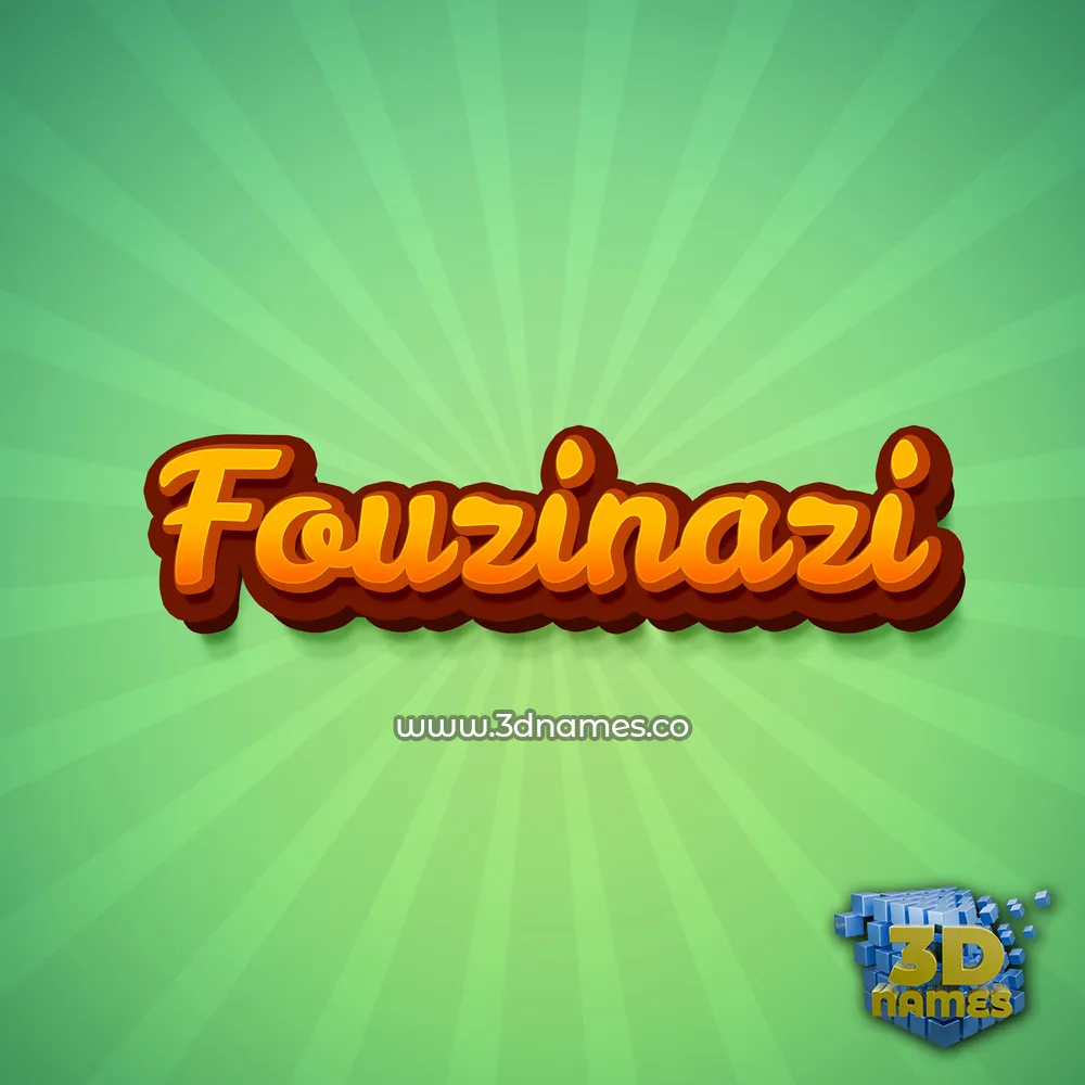 fouzinazi in Green Rays style - 3D name wallpaper
