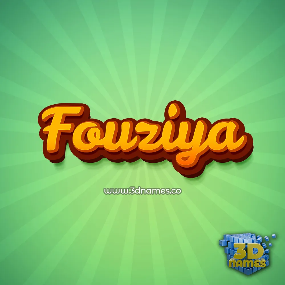 fouziya in Green Rays style - 3D name wallpaper