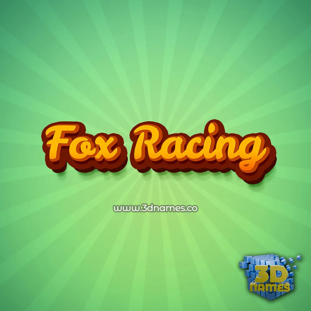 fox racing in Green Rays style - 3D name wallpaper