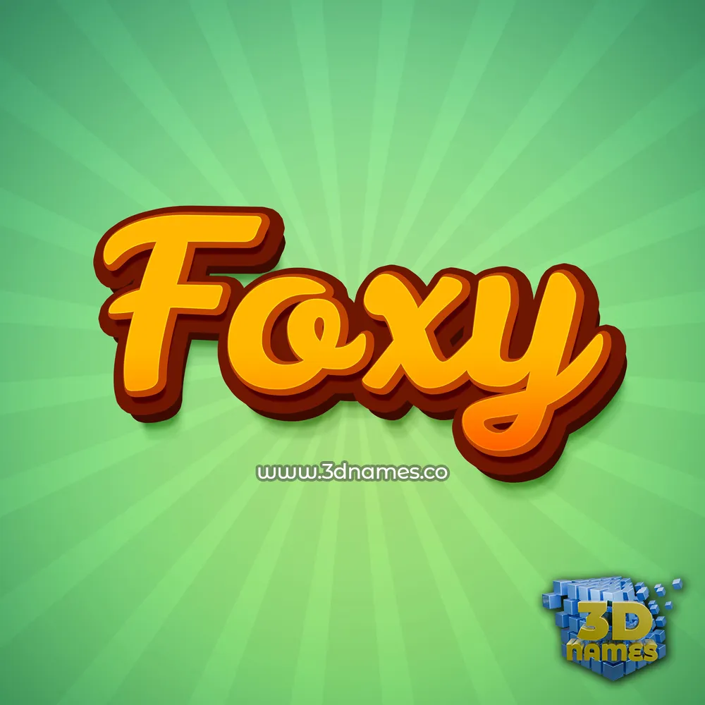 foxy in Green Rays style - 3D name wallpaper