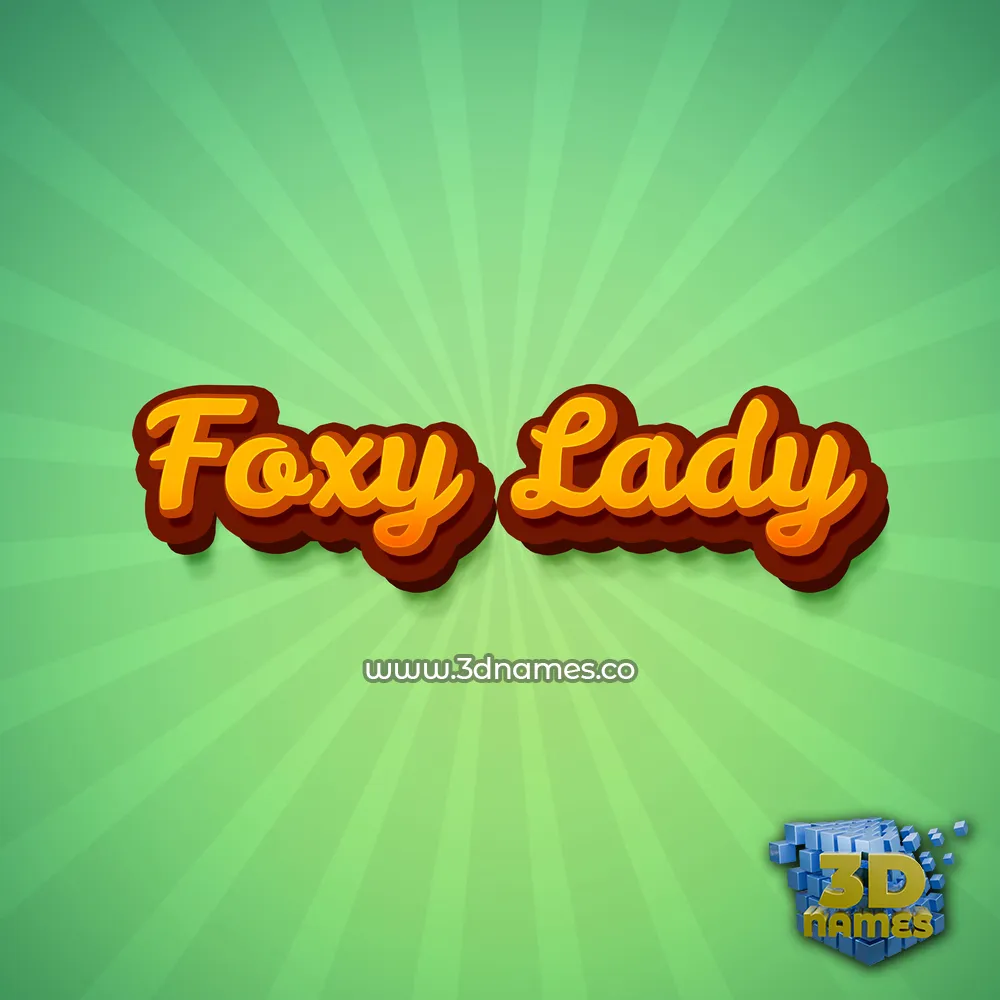 foxy lady in Green Rays style - 3D name wallpaper