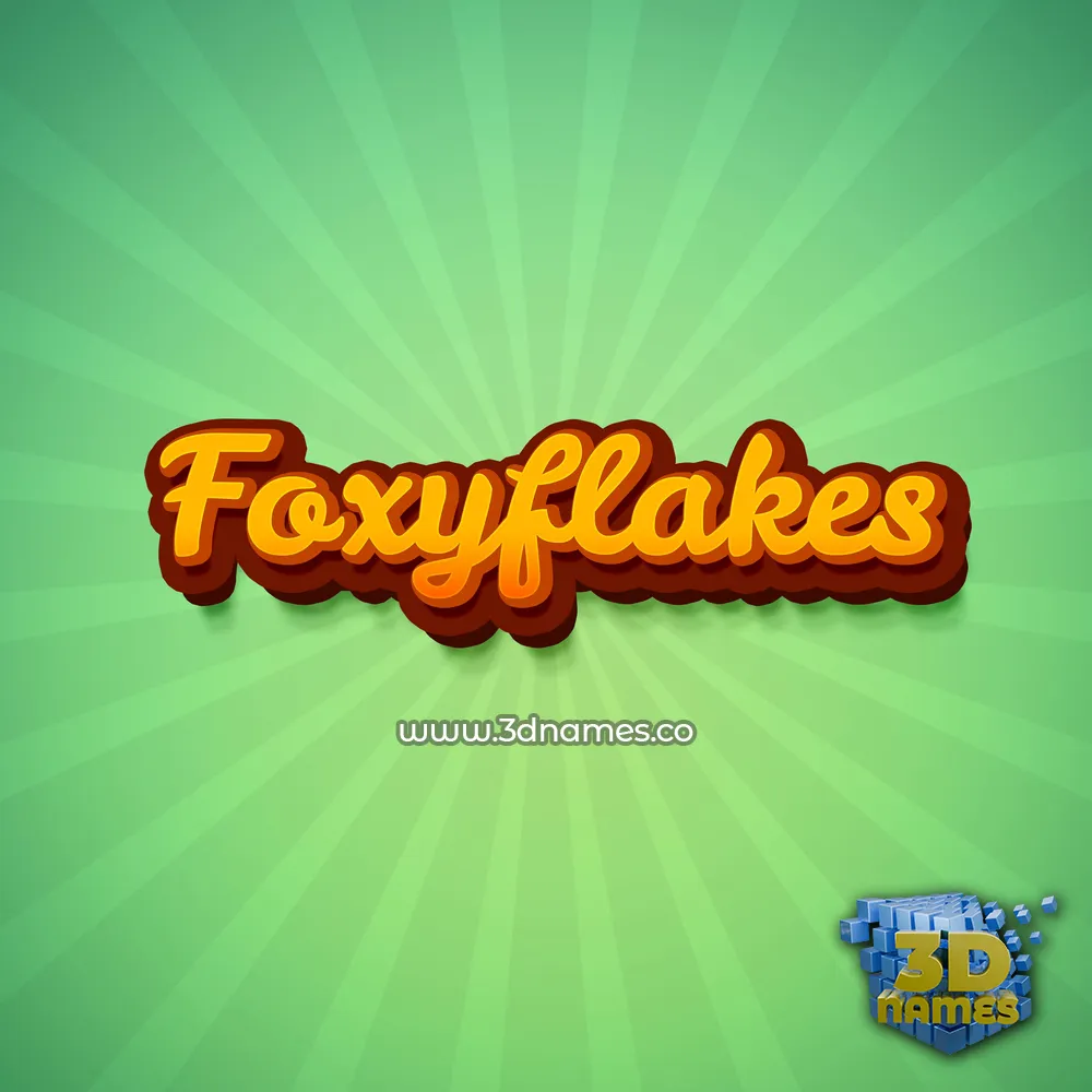 foxyflakes in Green Rays style - 3D name wallpaper