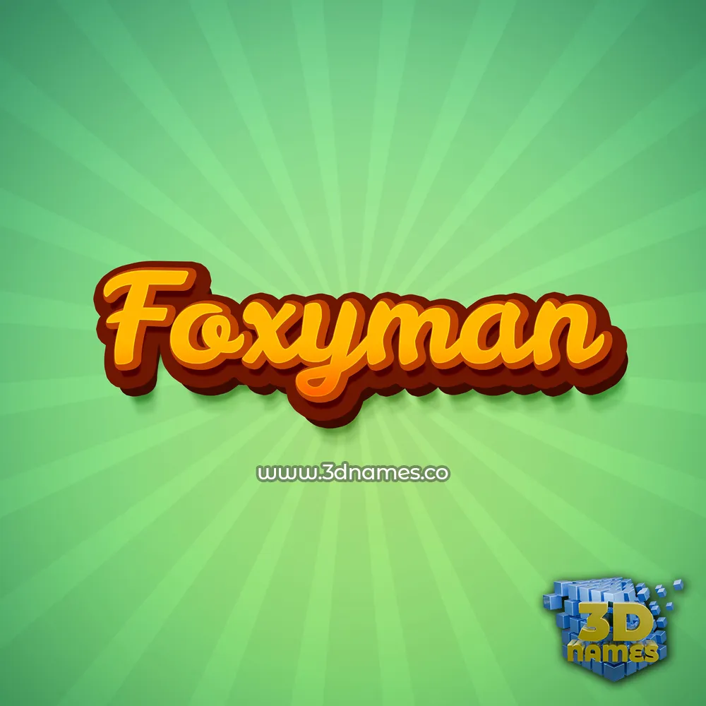 foxyman in Green Rays style - 3D name wallpaper