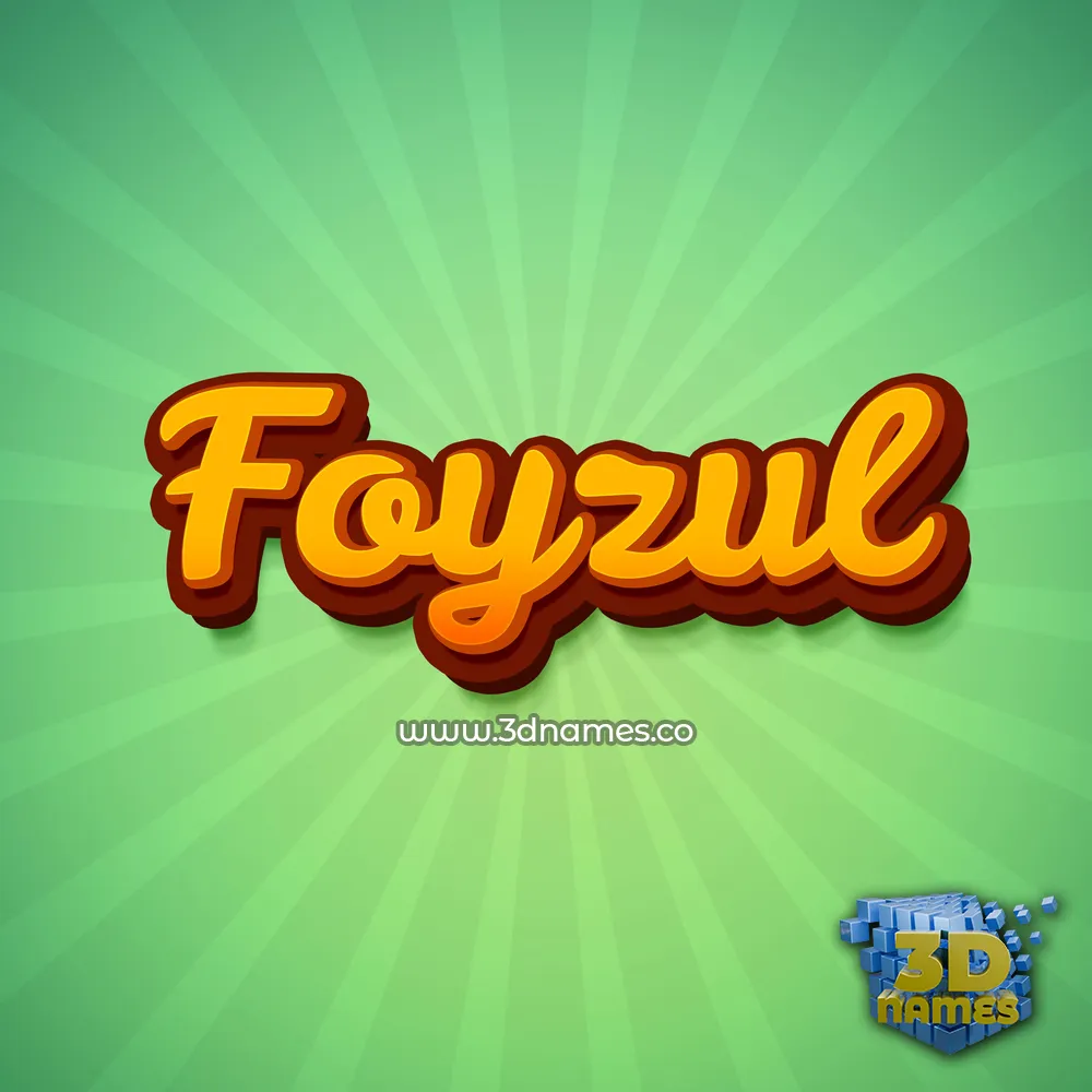 foyzul in Green Rays style - 3D name wallpaper