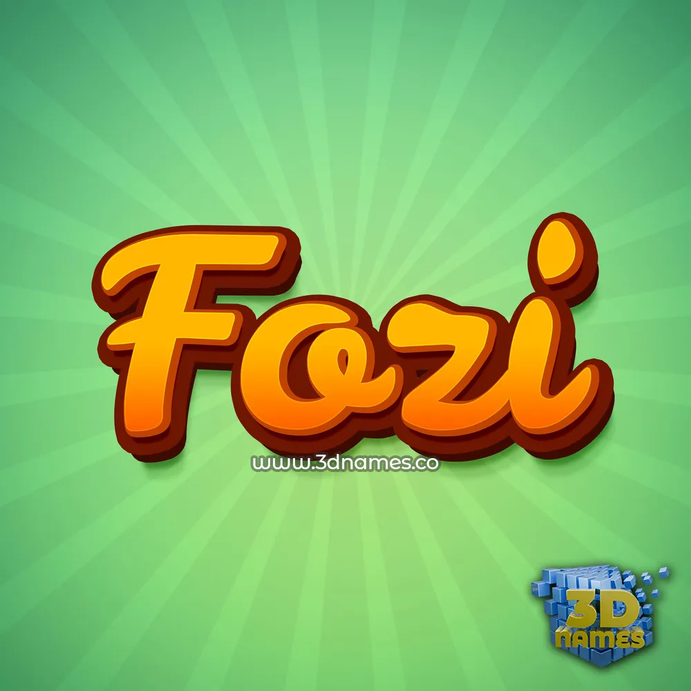 fozi in Green Rays style - 3D name wallpaper