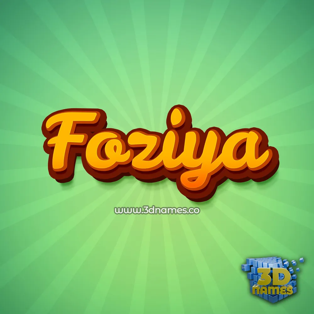 foziya in Green Rays style - 3D name wallpaper