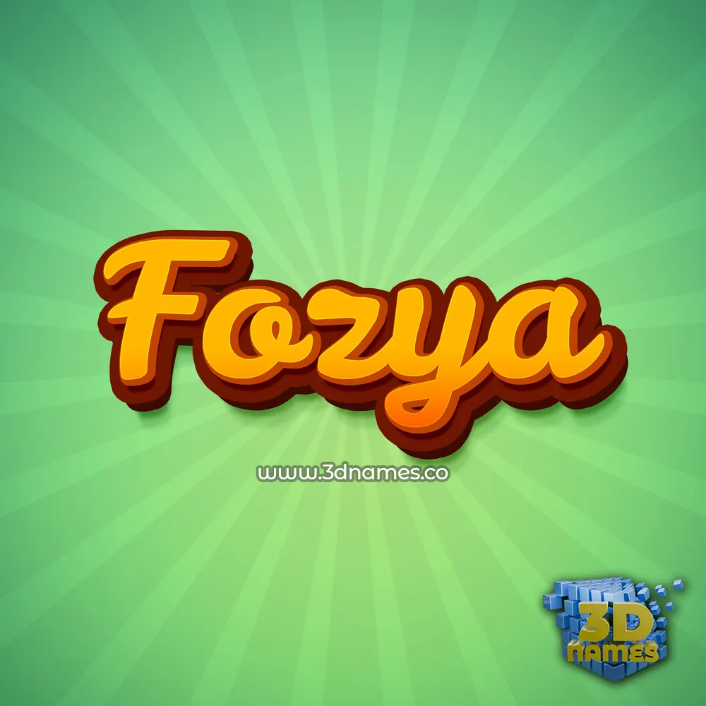 fozya in Green Rays style - 3D name wallpaper