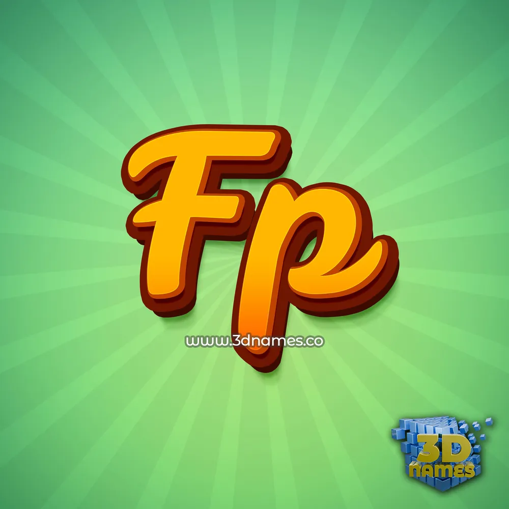 fp in Green Rays style - 3D name wallpaper