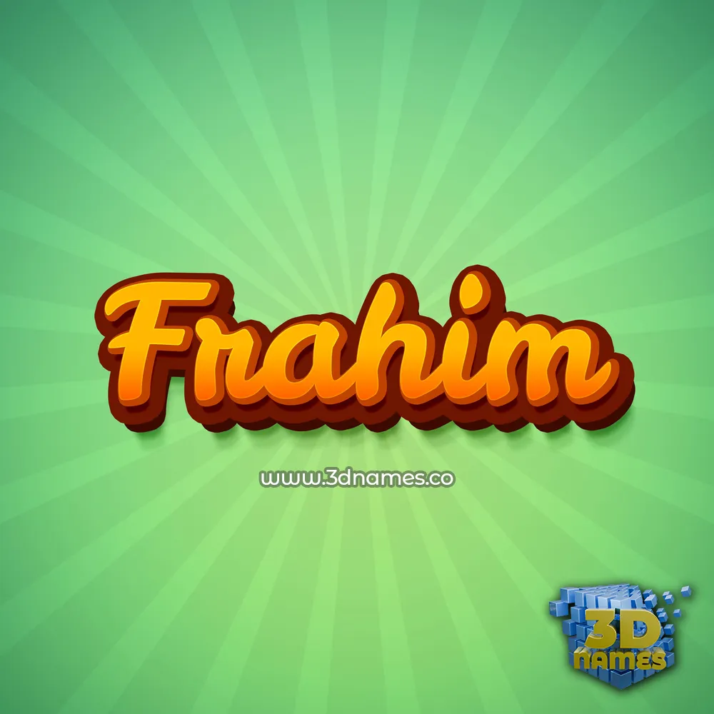 frahim in Green Rays style - 3D name wallpaper
