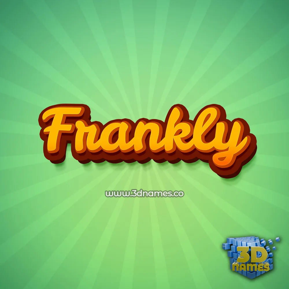 frankly in Green Rays style - 3D name wallpaper