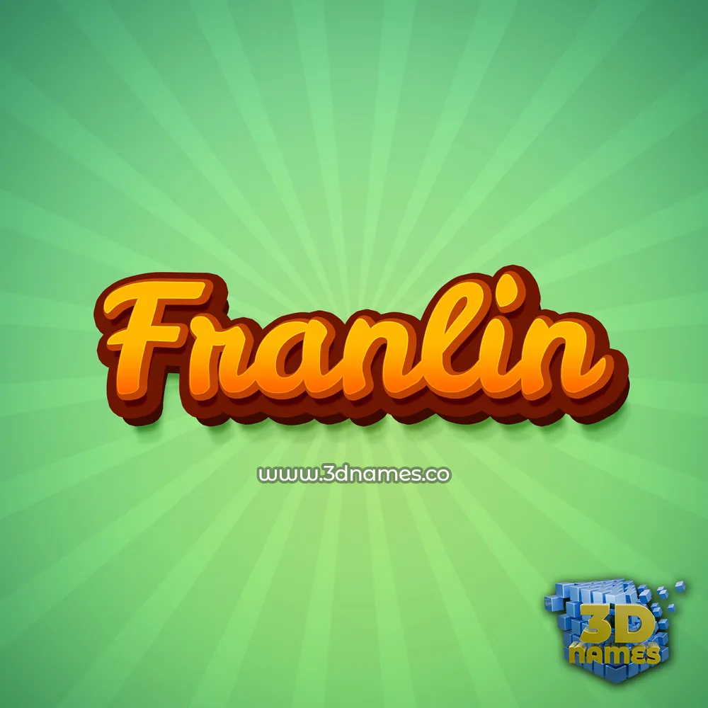 franlin in Green Rays style - 3D name wallpaper