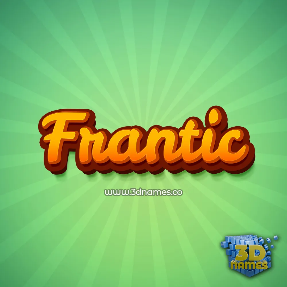 frantic in Green Rays style - 3D name wallpaper