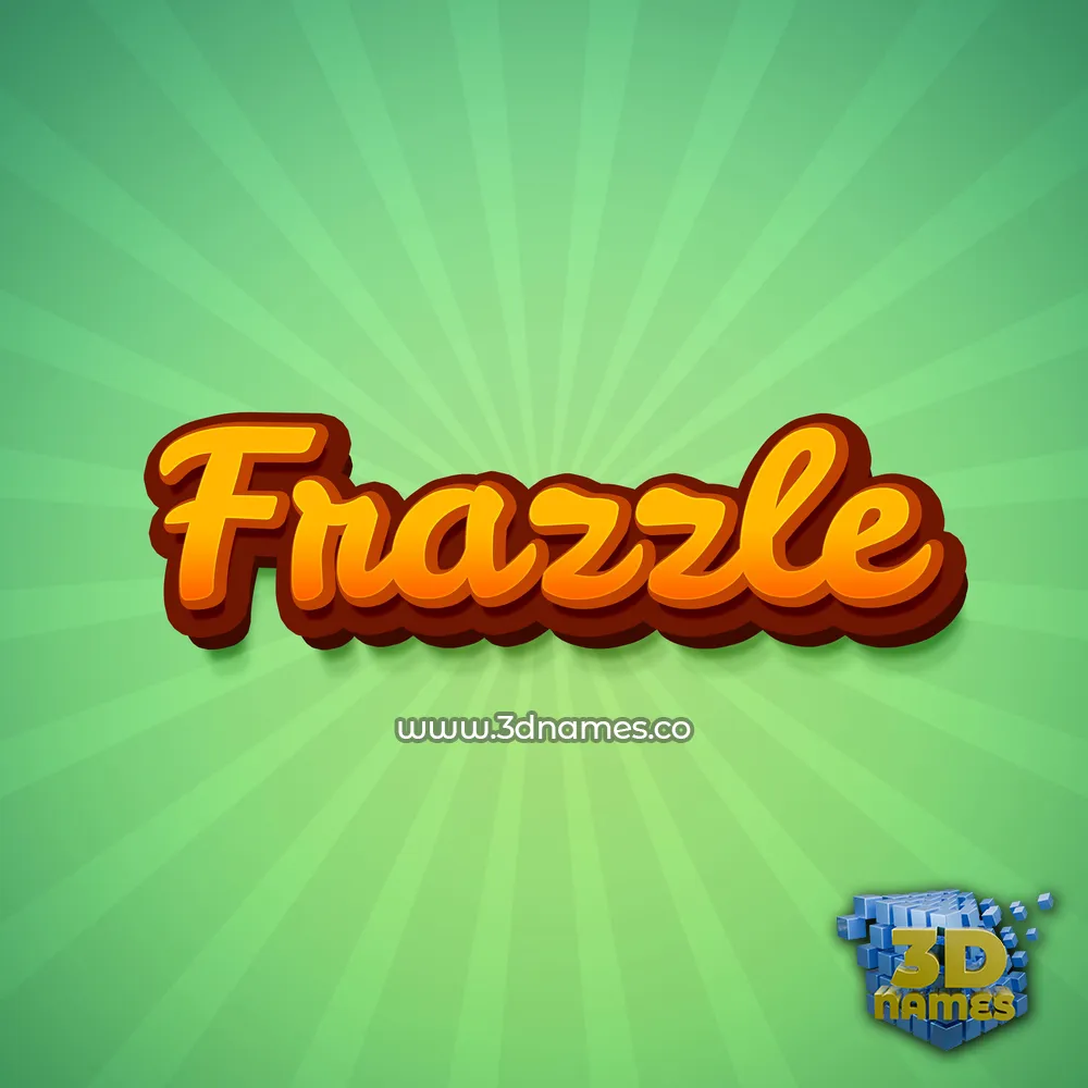 frazzle in Green Rays style - 3D name wallpaper