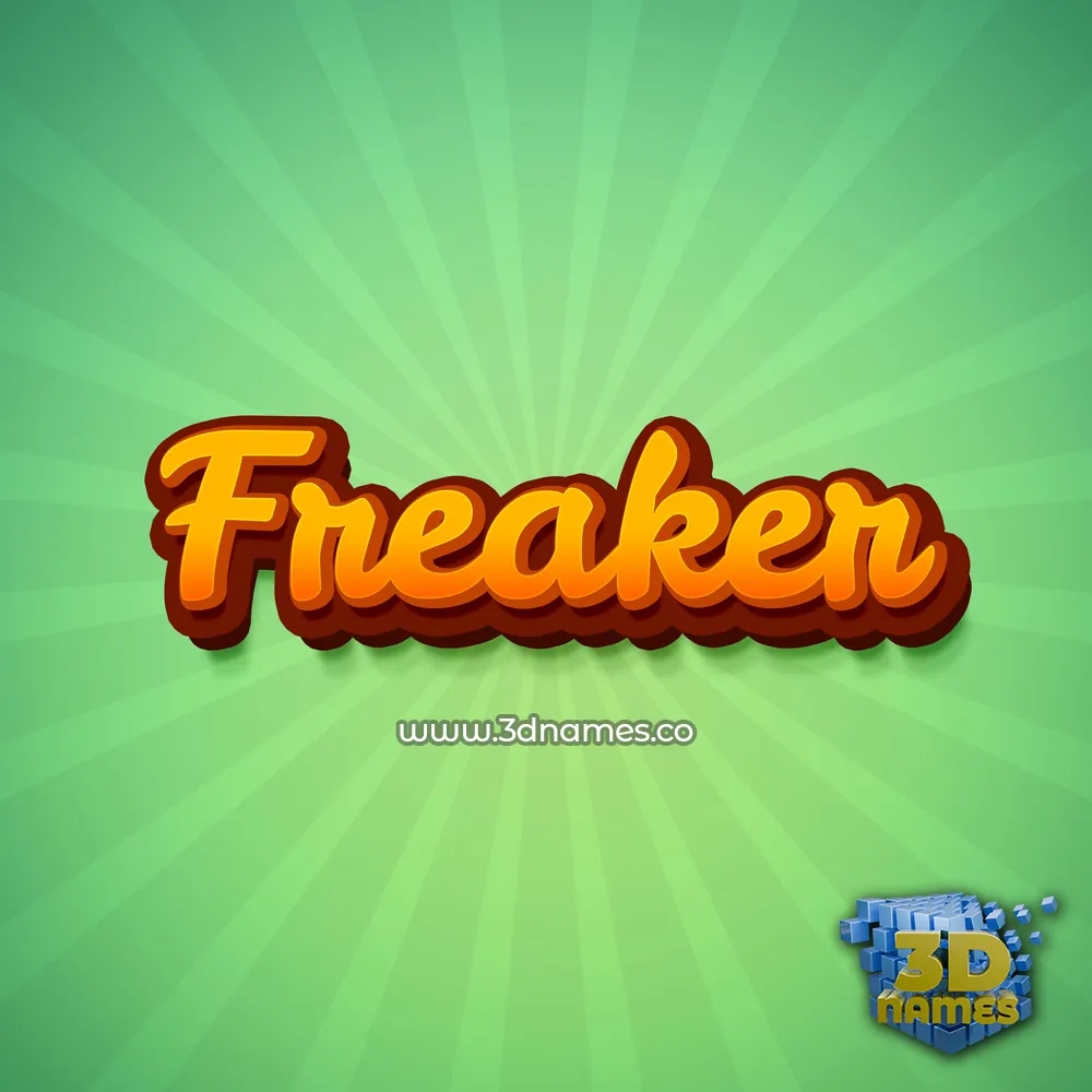 freaker in Green Rays style - 3D name wallpaper