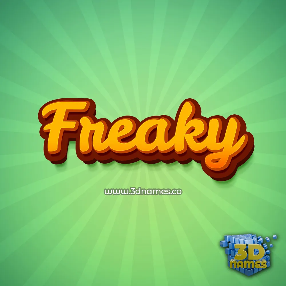 freaky in Green Rays style - 3D name wallpaper