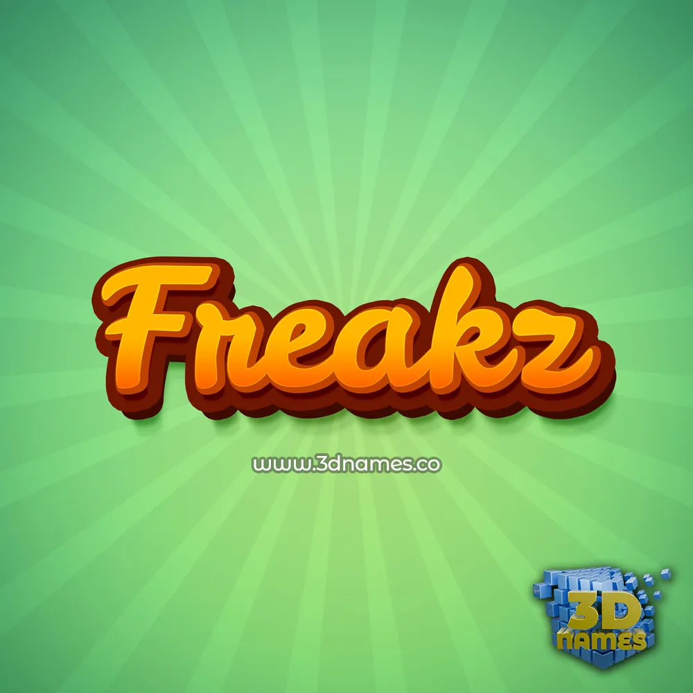 freakz in Green Rays style - 3D name wallpaper