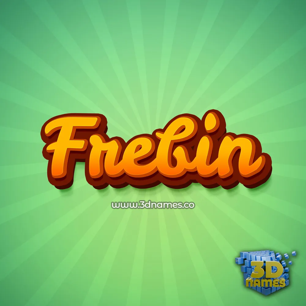 frebin in Green Rays style - 3D name wallpaper