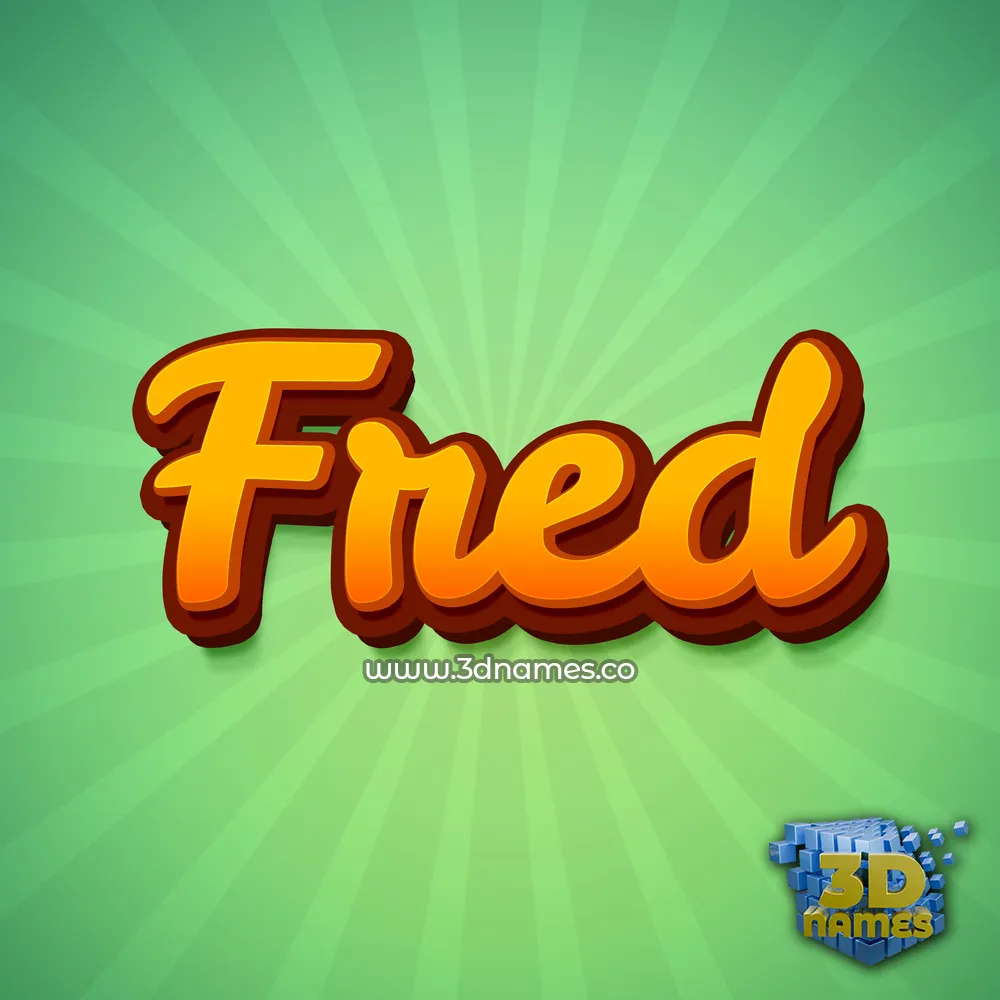 fred in Green Rays style - 3D name wallpaper